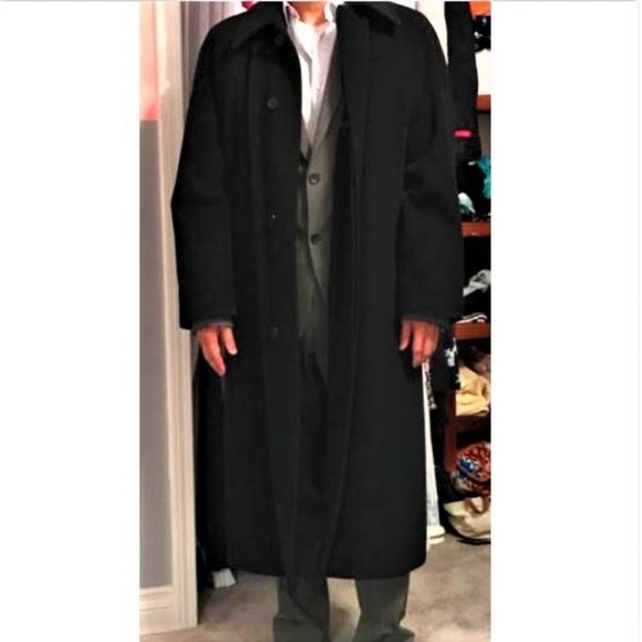Hugo Boss Other - dup Hugo Boss Black Wool Blend Over Coat Trench Long 40R
